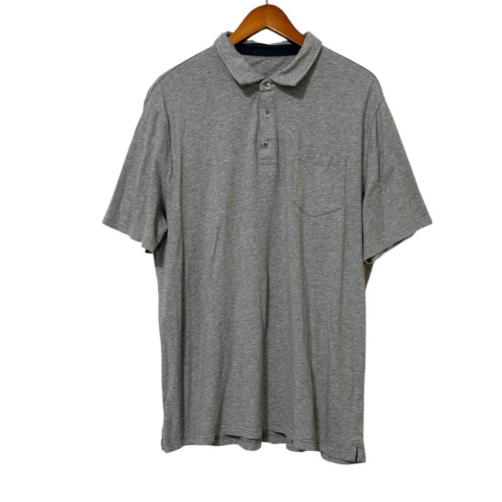 Free Fly Men’s Size XL Gray Polo Tee Shirt Neutral Classic Preppy Basic Golf
